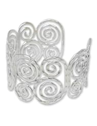 Sterling silver cuff bracelet, Tribal Universe - Thai Sterling Silver Cuff Bracelet