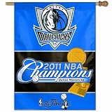 NBA Dallas Mavericks 2011 World Champions 27-by-37 inch Vertical Flag "On Court"
