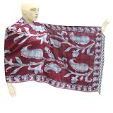 Fashion Cotton Scarf Stole In Self Design Flower Work & Sequence Work From India (Free Shipping) Stle0267rr