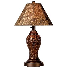 Concord 977 Bronze 34-inch Table Lamp Antique Linen Shade