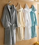Kassatex Babylon Collection, 100% Mesopotamian Long Staple Cotton Mens and Womens Hooded Bathrobe, Made in Turkey