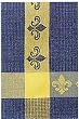 Waffle Weave 100% Cotton Denim Blue Fleur-De-Lis Dishtowel 18" X 28" Set / 6