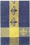 Waffle Weave 100% Cotton Denim Blue Fleur-De-Lis Dishtowel 18" X 28" Set / 6