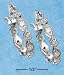 Sterling Silver Rp 19mm Alternating Round & Marquise Shape Hoops with Cz Earrings