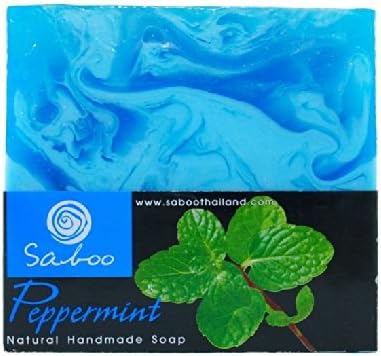 Peppermint Natural Handmade spa soap 3.5oz (100g) Square cut Organic Bath Bar