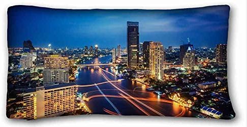 Custom Cotton &amp; Polyester Soft City Popular 20x36 inch One Side Pizza Rectangle Pillowcase suitable for King-bed