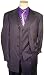 Steve Harvey Charcoal Gray with Purple Pinstripes Super 120's Wool Vested Wideleg Suit By Zanetti