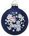 NEW ENGLAND PATRIOTS (2 5/8" In Diameter) Glass Logo CHRISTMAS ORNAMENT (Snowflake Design)