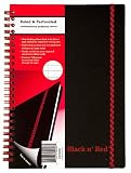 Black n' Red Twin Wire Poly Cover Notebook, 8-1/4 x 5-7/8 Inches, Black, 70 sheets (C67009)