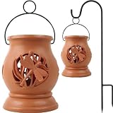 Solar Garden Led Light - Terra Cotta W/ Dragonfly And Stand