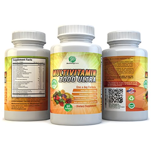BloomingForm Multivitamin 2000 Ultra - Best Vitamin & Mineral Advanced Formula Supplement - 60 softgels