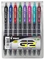 Pilot G2 Fine Point Assorted Color Gel Ink Pens, Retractable Rolling Ball, 8-Pack Pouch, 31128