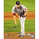 MLB Daniel Bard On the Mound Grey Jersey Vertical Autographed 8-by-10-Inch Photograph