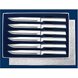 Rada Cutlery Six Utility Steak Knives 6 Piece Boxed Gift Set Non-Serrated (Polished Aluminum Handles)