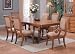 All new item 7 pc St Tropez casual transitional dining table set with a chestnut finish wood color