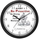 Habit 1 - Be Strong (English Text) - Wall Clock from THE 7 HABITS - CLOCK COLLECTION by WatchBuddy Timepieces (Hunter Green Frame)