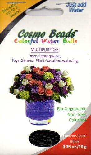 Fancy Gift Package:BLACK Round Cosmo Beads(tm); 6pkg.-10gr. each