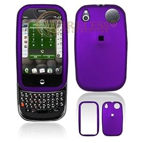 Palm PRE Cell Phone Rubber Feel Purple Protective Case Faceplate Cover + Free LiveMyLife Wristband