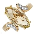 Ring With 4.94ctw Precious Stones - Genuine Diamonds and Citrine Beautifully Crafted in Yellow Gold. Total item weight 5.0g - Certificate Available.