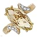 Ring With 4.94ctw Precious Stones - Genuine Diamonds and Citrine Beautifully Crafted in Yellow Gold. Total item weight 5.0g - Certificate Available.
