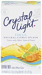 Crystal Light On The Go Focus Citrus Splash, 10-Count Boxes (Pack of 6)