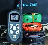 Elite-Tek ET-9888 LCD Display Remote 4-in-1 Dog Training Collar with Shock - Viabration - Ultrasonic Sound - and Auto Anti-bark for 2 Dog