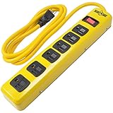 Yellow Jacket 5139N Metal Power Strip with 6-Foot Cord, 6-Outlet