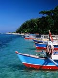 Passenger Boats Moored at Gili Air, Lombok, West Nusa Tenggara, Indonesia Photographic Poster Print by Bernard Napthine, 12x16