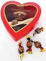 Heart Shaped Love Candy Gift Box Of Bailey Irish Cream Ganache Filled Individually Wrapped Chocolates (Non-Alcoholic)