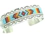 Beautiful! By Artist E.M.Linkin Genuine Navajo Mulit-Colored Beads on Sterling-silver Women's Bracelet
