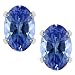 1.00 Ct Tanzanite Sterling Silver Stud Earrings 6X4mm