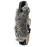 Kenneth Jay Lane Women's KJ4200-S Silver-Tone Black Metallic Finish Strap Watch