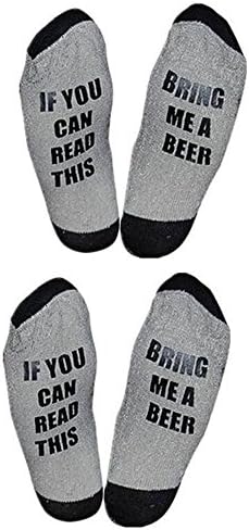 Christmas IF You Can Red This PLEASE Bring Me A Glass Of Wine Beer Unisex Socks Set 2 Pairs (Black2)