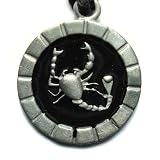 Scorpio the Scorpion, European Zodiac Pewter Pendant with Adjustable Cord Necklace