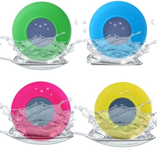 FlylinkTech® Mini Ultra Portable Waterproof Bluetooth Wireless Stereo Shower Speakers with Suction Cup-Red ,Green,Blue,Yellow