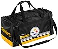 NFL Pittsburgh Steelers Striped Core Duffle Bag, Medium, Black