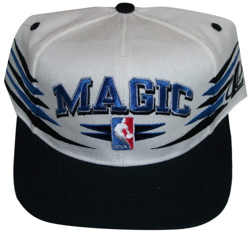 Orlando Magic Black & White NBA Plastic Snapback Adjustable Snap Back Hat / Cap