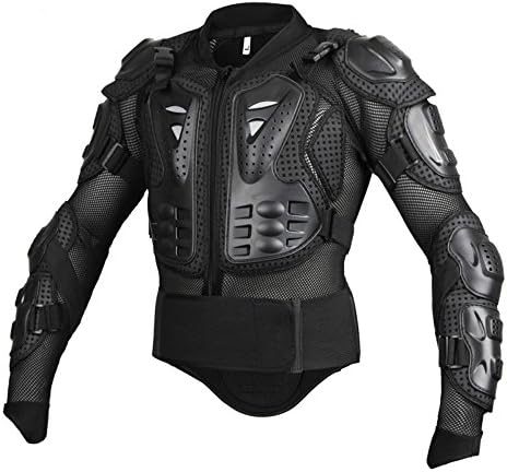 Men's Motorbike Motorcycle Protective Body Armour Armor Jacket Guard Bike Bicycle Cycling Riding Biker Motocross Gear Black (Large)