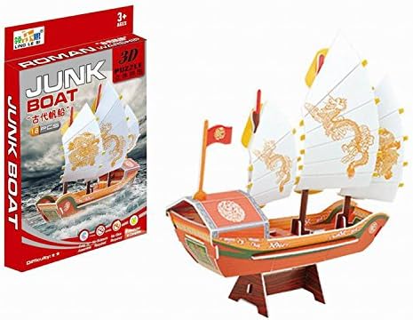 LING LE SI Children's Educational Foam Toys Puzzle 3D Assembly Boys' Girls' Puzzles Model for Kids - Ancient Sailing Boat