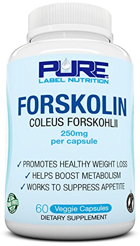 Forskolin Weight Loss 250mg All Natural Pure Forskolin Extract for Fat Loss Appetite Suppressant, Lose Belly Fat Increase Metabolism - 20% Forskolin Extract 60 Veg Cap NON GMO Gluten Free MADE IN USA