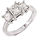 Three Stone Princess Cut Diamond Ring 1 1/2ctw (HI/SI) in White Gold