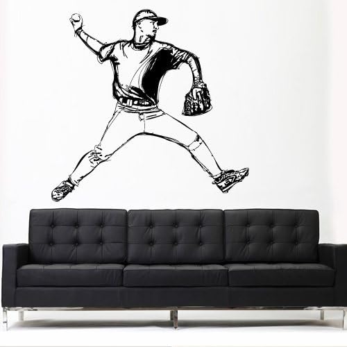 Wall Vinyl Sticker Decals Decor Baseball Kids Dorm Bedroom Pitcher Sport Ball (Z3110)