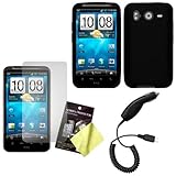 Black Silicone Skin / Case / Cover, LCD Screen Guard / Protector & Car Char ....