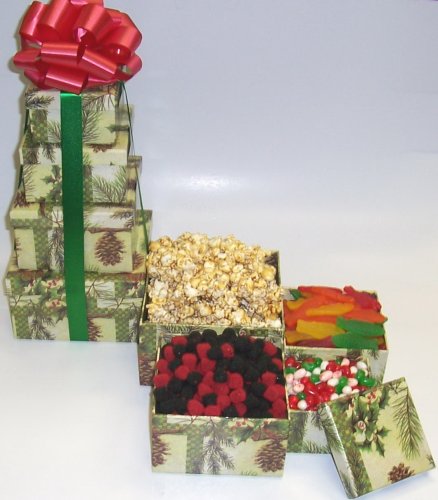 Scott's Cakes 4 Tier Pine Cone Box Seasons Greetings Surprise by Raspberry Candy