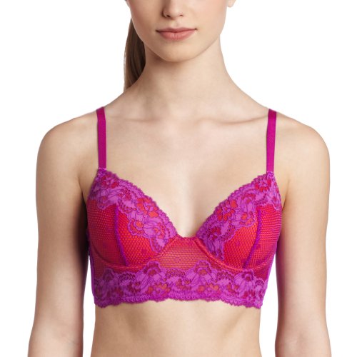 Josie by Natori Women’s Etoile 3/4 Contour Plunge Bra, Tripple Berry/Carrot Orange, 36D