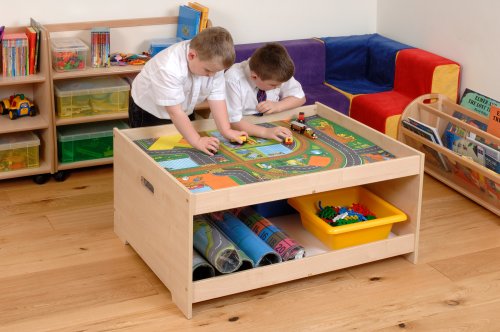 Childrens Toyshop  Toys : Activity Playtable with 3 Playmats (104 x 80 x 51cm)