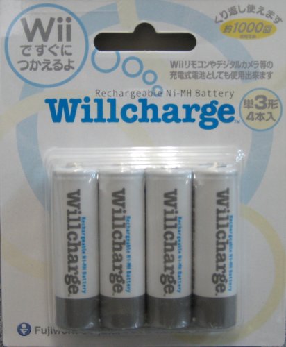 Cover image : Wii用 その他充電乾電池『Willcharge (ウィルチャージ) 』単三型充電池4本パック