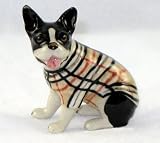 FRENCH BULLDOG n Burberry SWEATER New MINIATURE Figurine Porcelain KLIMA L508B