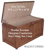 Fiberglass Teak Wooden Patio Deck Pool Storage Box