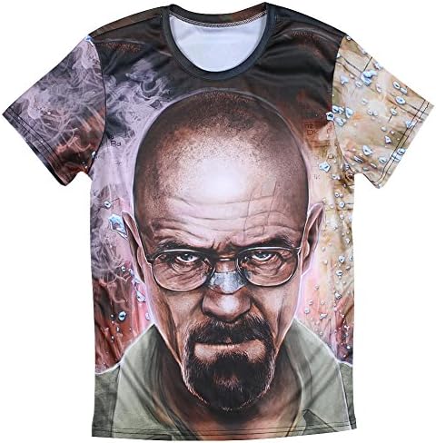 Outletees Men's Short Sleeve Breaking Bad Pattern Crewneck Shirts